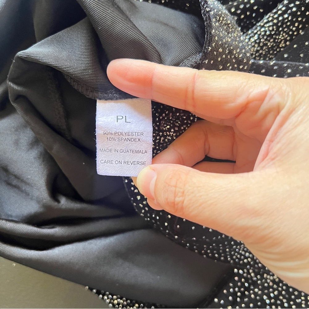 Y2K Whimsigoth Shimmer Sparkle Cowl Neck Velour Long Sleeve Top Size Petite L - Picture 8 of 8